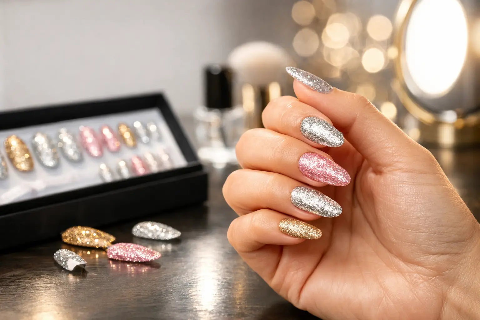 Glitter Press On Nails That Steal the Spotlight
