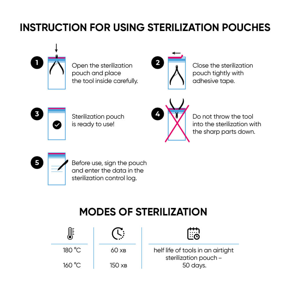 MicroStop Sterilization Pouches Class 4 Indicator 60x100 mm (100 Pcs)