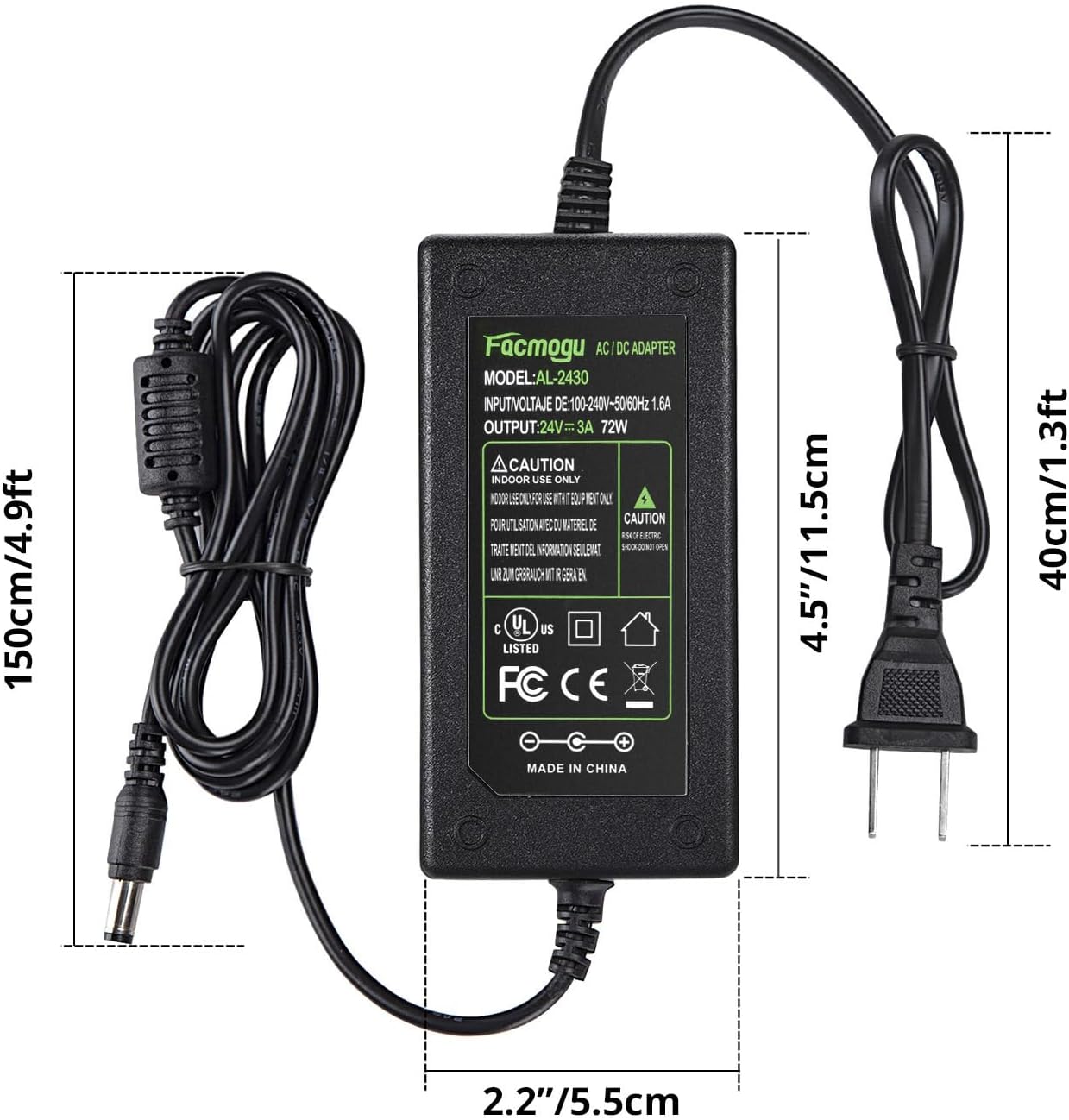 Power Supply Cord for Shemax Nail Dust Collectors