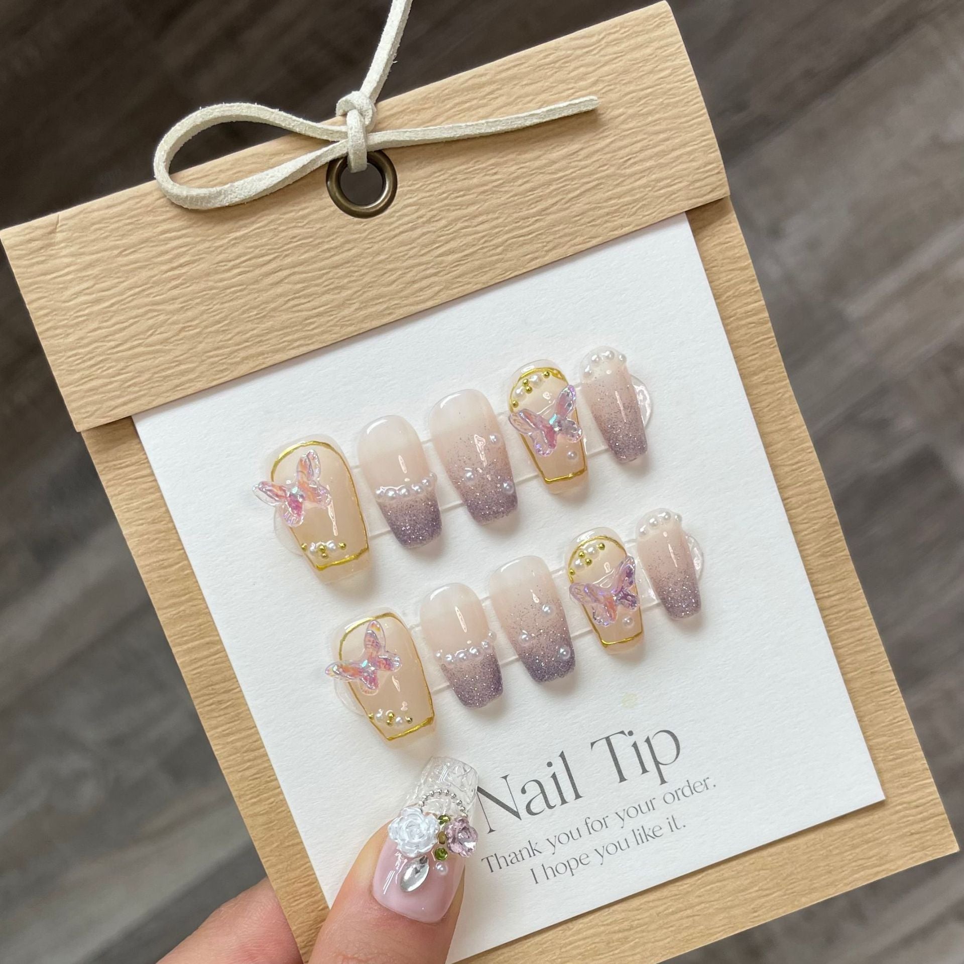 1022- Handmade press on nails fake nails removable