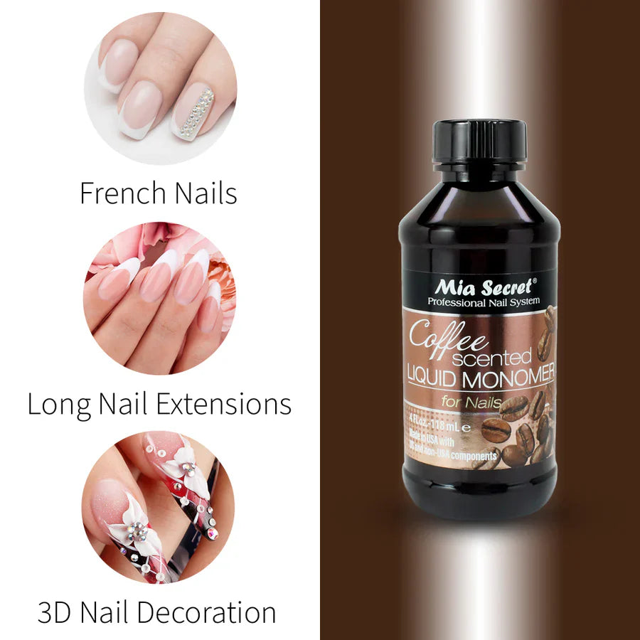 Mia Secret - Coffee Scented Liquid Monomer, 4oz